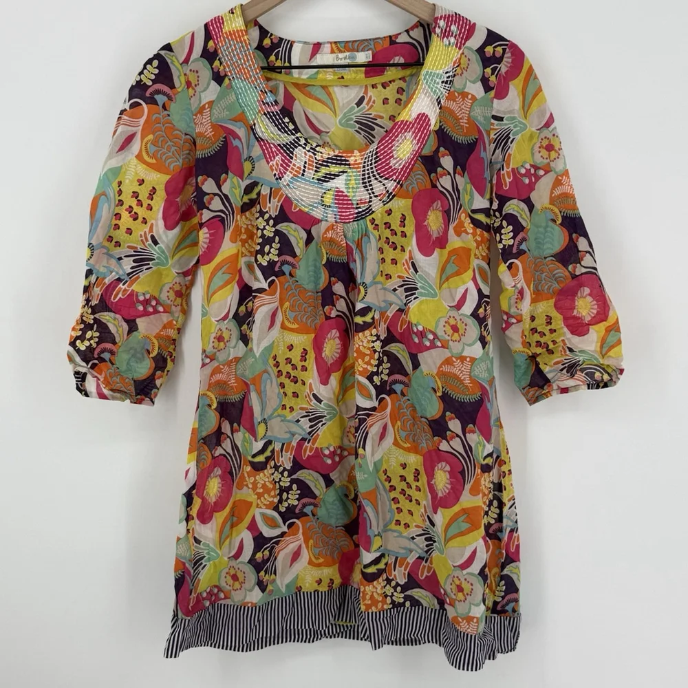 Boden Floral Tunic Length Swimwear Cover Up Women’s Size 2